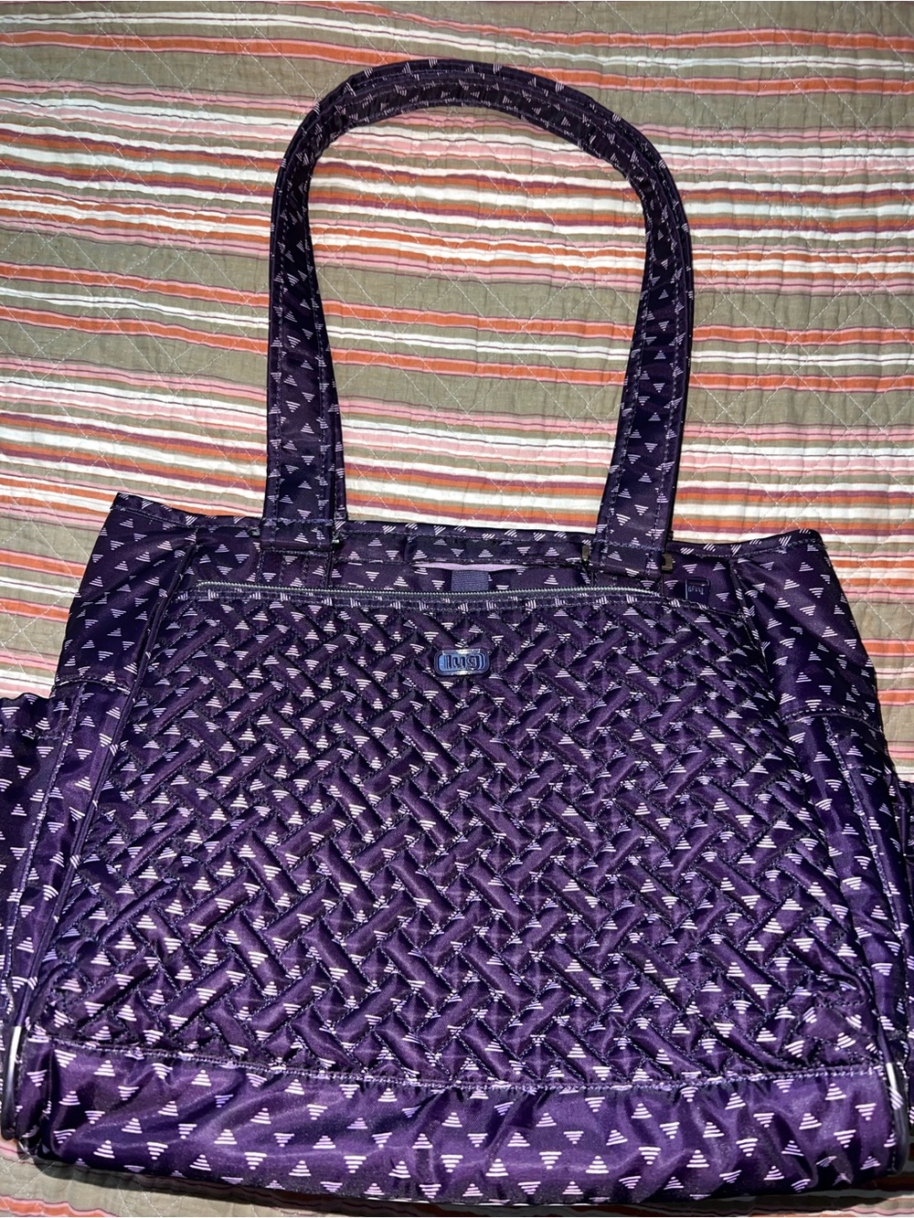 LUG~Cabby~Purple Quilted Tote Bag - Women's Shoulder Bag